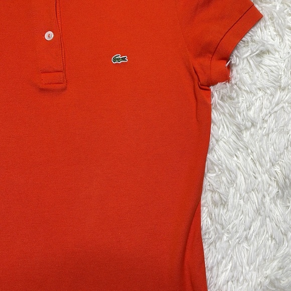 Lacoste Rust Orange Preppy Polo Shirt 38 - Picture 2 of 6